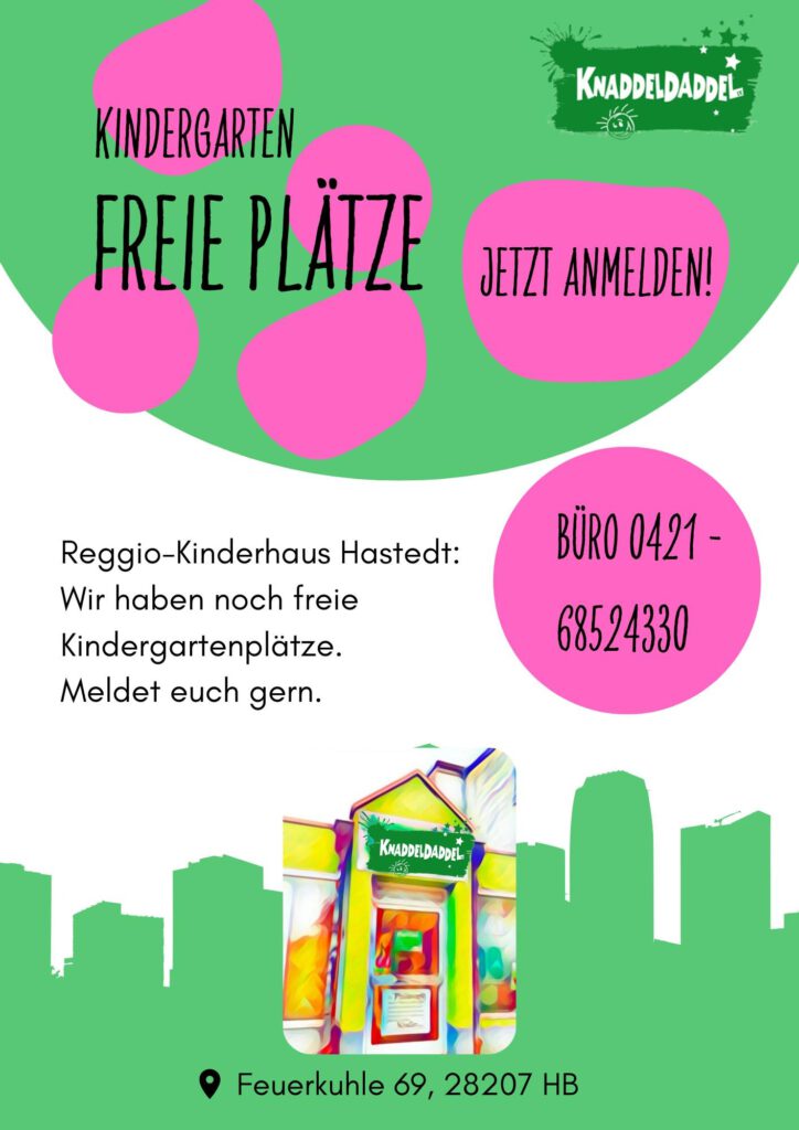 Freie Plätze im Kindergarten in Hastedt. Jetzt anmelden!